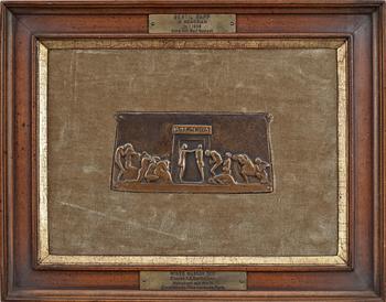 WIWEN NILSSON  kopia efter P.A Bartholomé, relief, koppar, signerad.