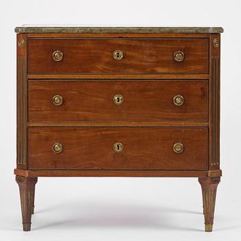 A late Gustavian mahogny commode.