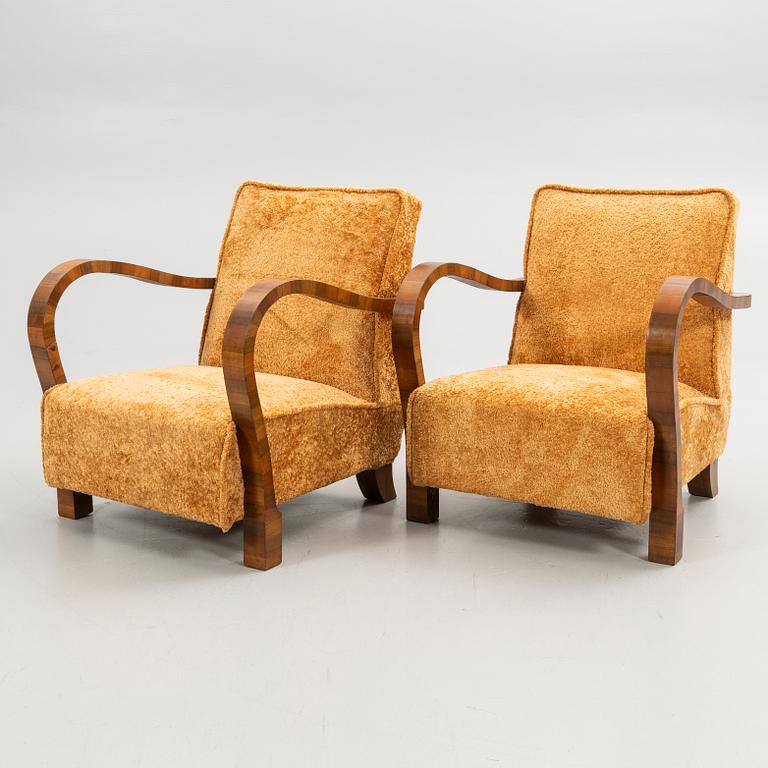 Armchairs, a pair, Art Deco style, 20th century.