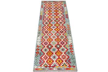 Gallerimatta, Kelim, ca. 390 x 85 cm.