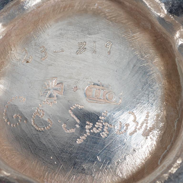 A Baltic 18th century silver sugar-caster, makers mark of Jacob Johann Öhrmann (1775-1816), Reval.