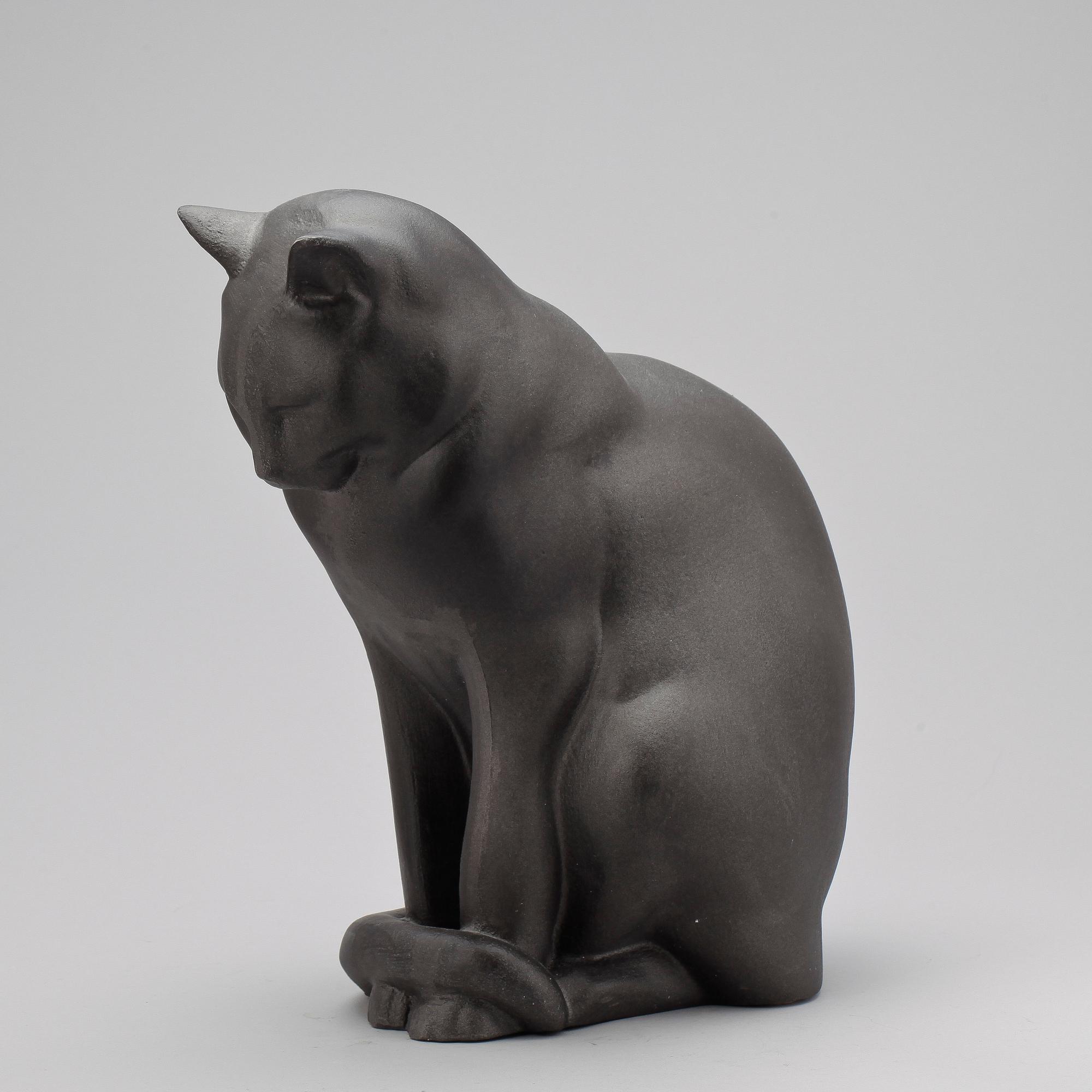 SKULPTUR, gjutjärn, "Jönssons katt", Anders Jönsson, Firma Svenskt Tenn, formgiven 1910.