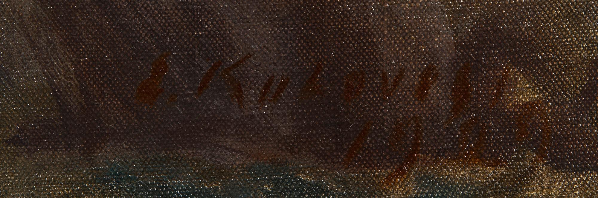 ERKKI KULOVESI, öljy kankaalle, signeerattu ja päivätty 1929.