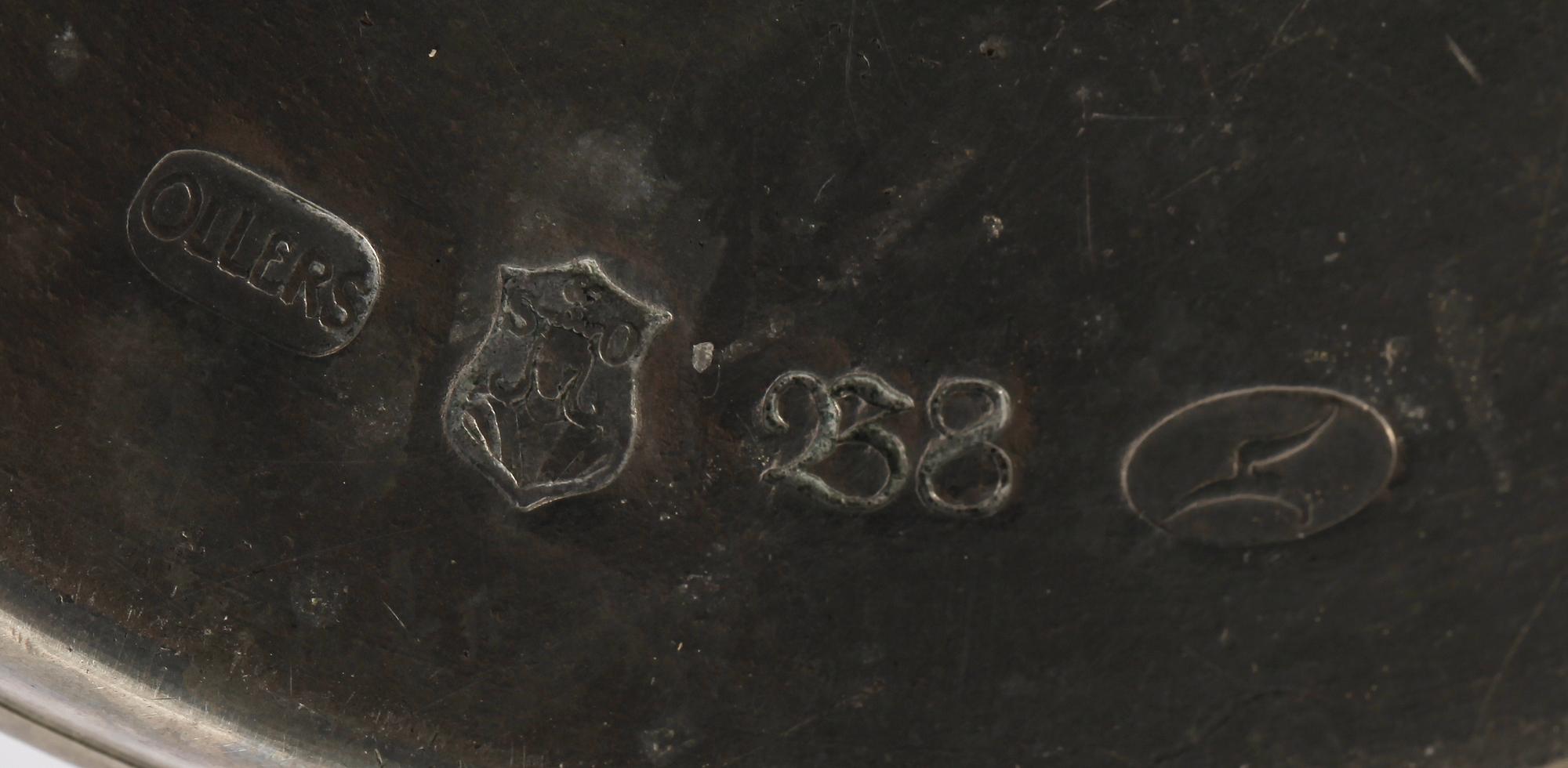 LJUSSTAKAR, ett par, tenn, Edvin Ollers, Stockholm 1928.