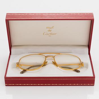 must de Cartier, Santos, Glasögonbågar. Märkta Cartier, Paris, Made in France 135, 54, 16.