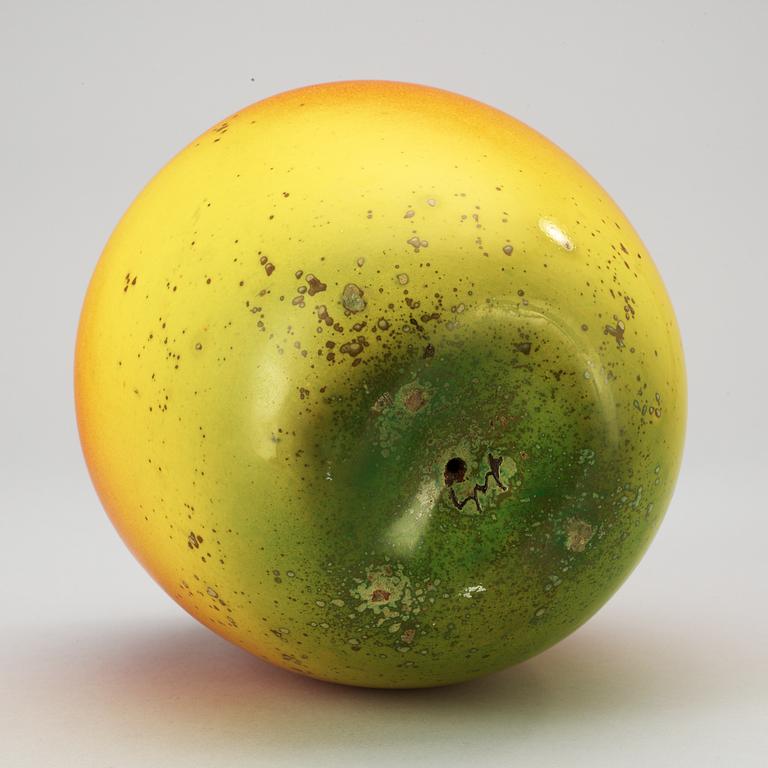 A Hans Hedberg faience apple, Biot, France.