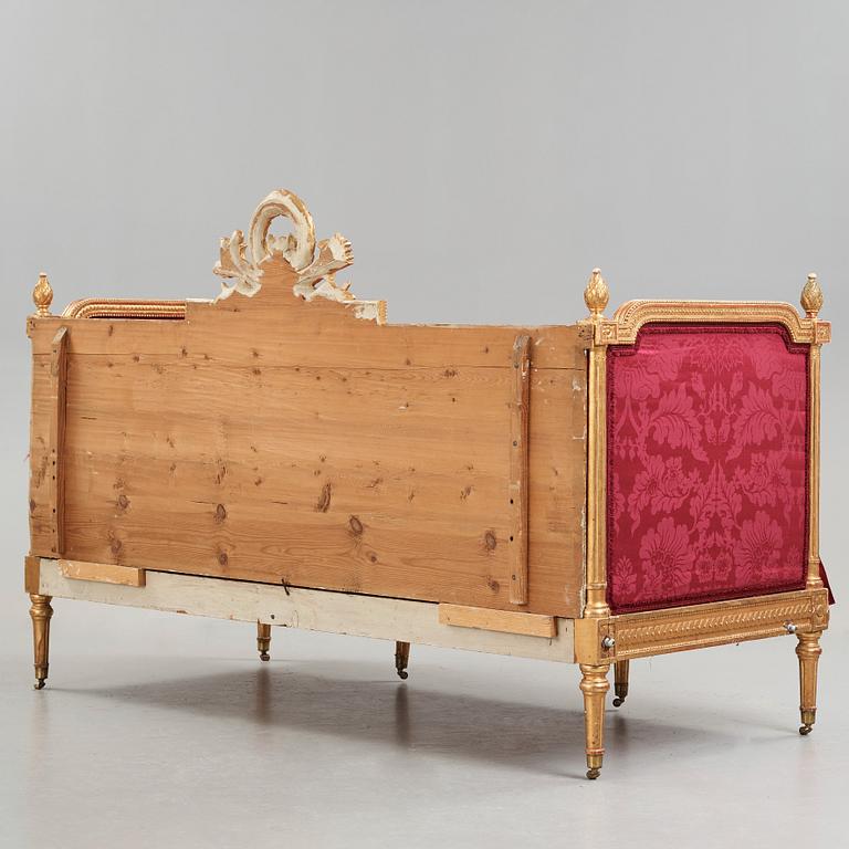 A Gustavian bed "Lit à l'anglaise", attributed to Erik Öhrmark (master in Stockholm 1777).