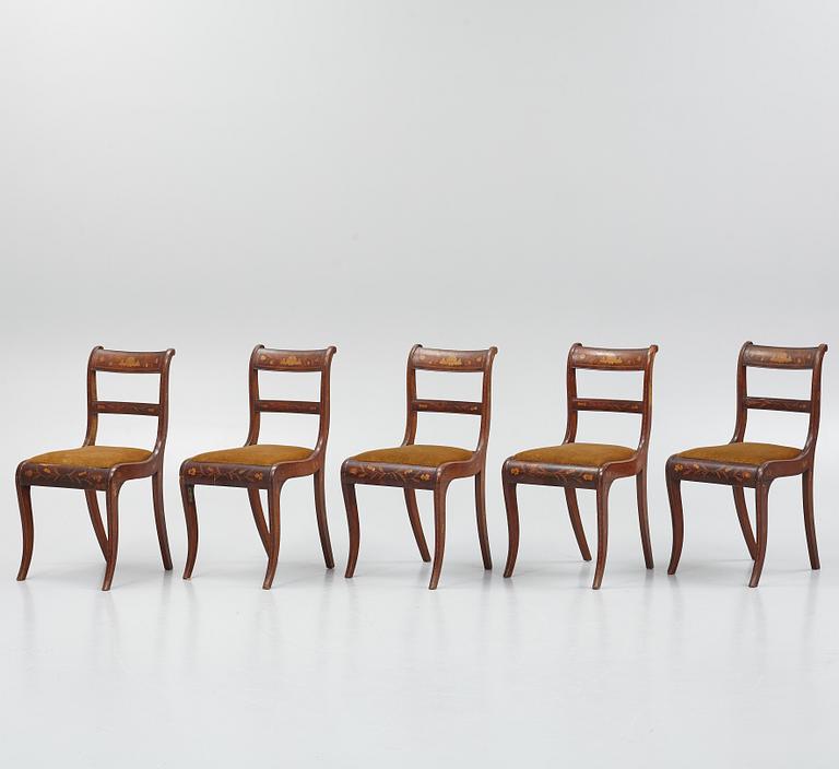 A six-piece Empire furniture suite, the Netherlands, first half of the 19th Century.