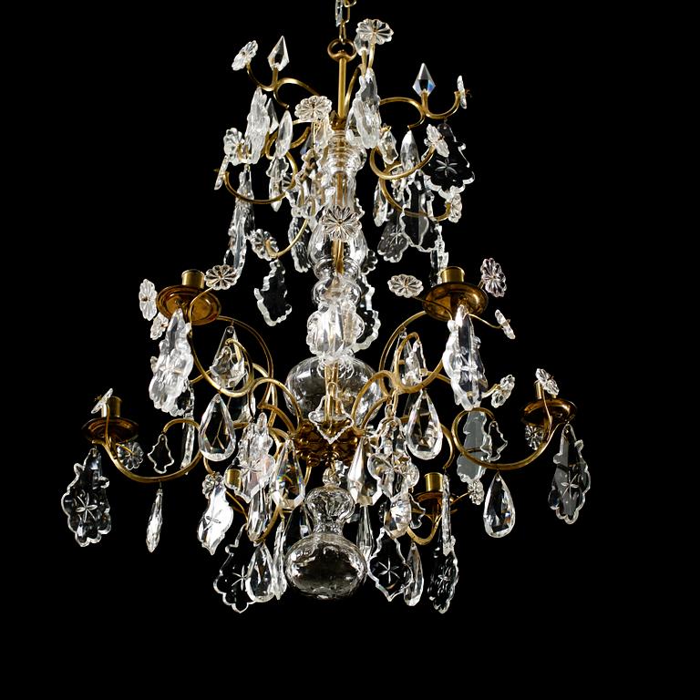 LJUSKRONA, rokokostil, 1800-talets andra hälft, höjd 83 cm.