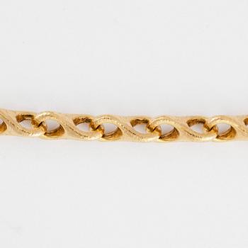 HALSSMYCKE, Ole  Lynggaard, 18k guld med briljantslipad diamant ca0,07ct. Totalvikt 43,5g.