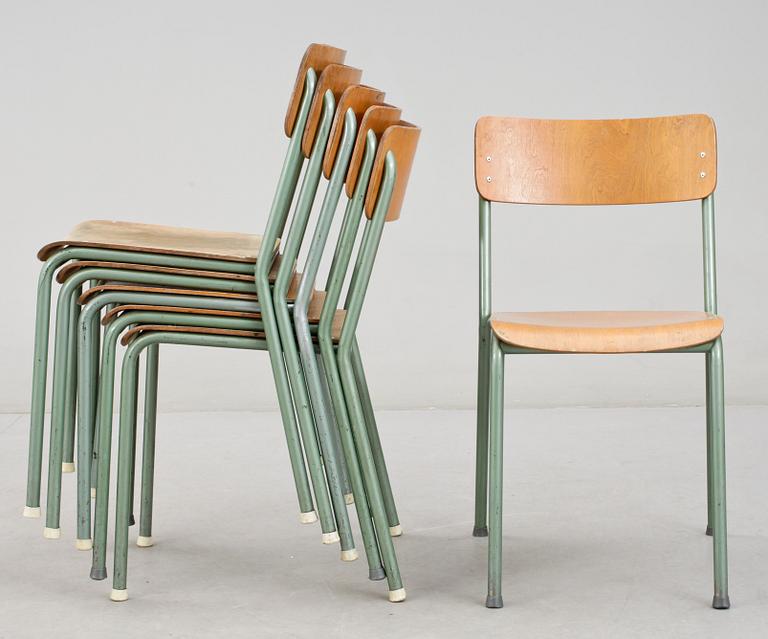 STOLAR, 6 st, Grythyttan Stålmöbler, 1950/60-tal.