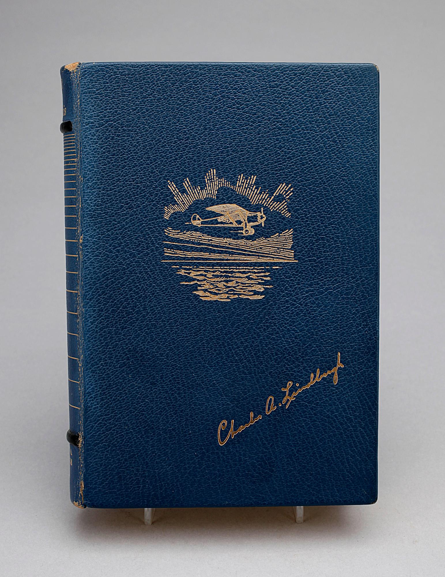 BOK, "Spirit of st Louis", Charles Lindberg Albert Bonniers förlag, Stockholm, egenhändigt signerad av författaren, 1954.