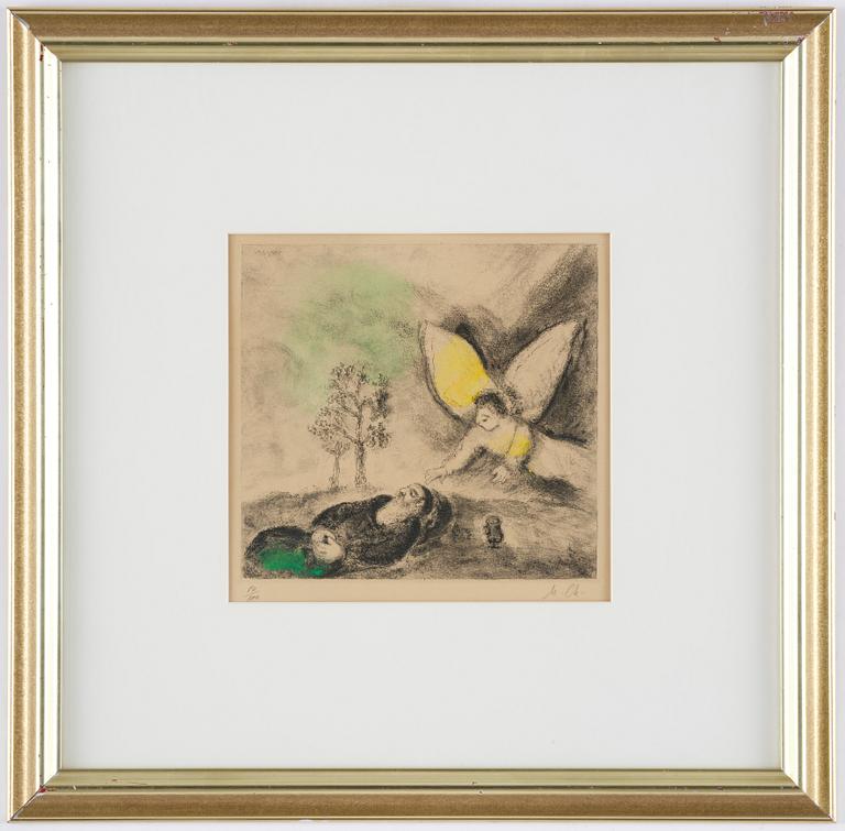 Marc Chagall, "Élie Touché par un Ange", from "La Bible".