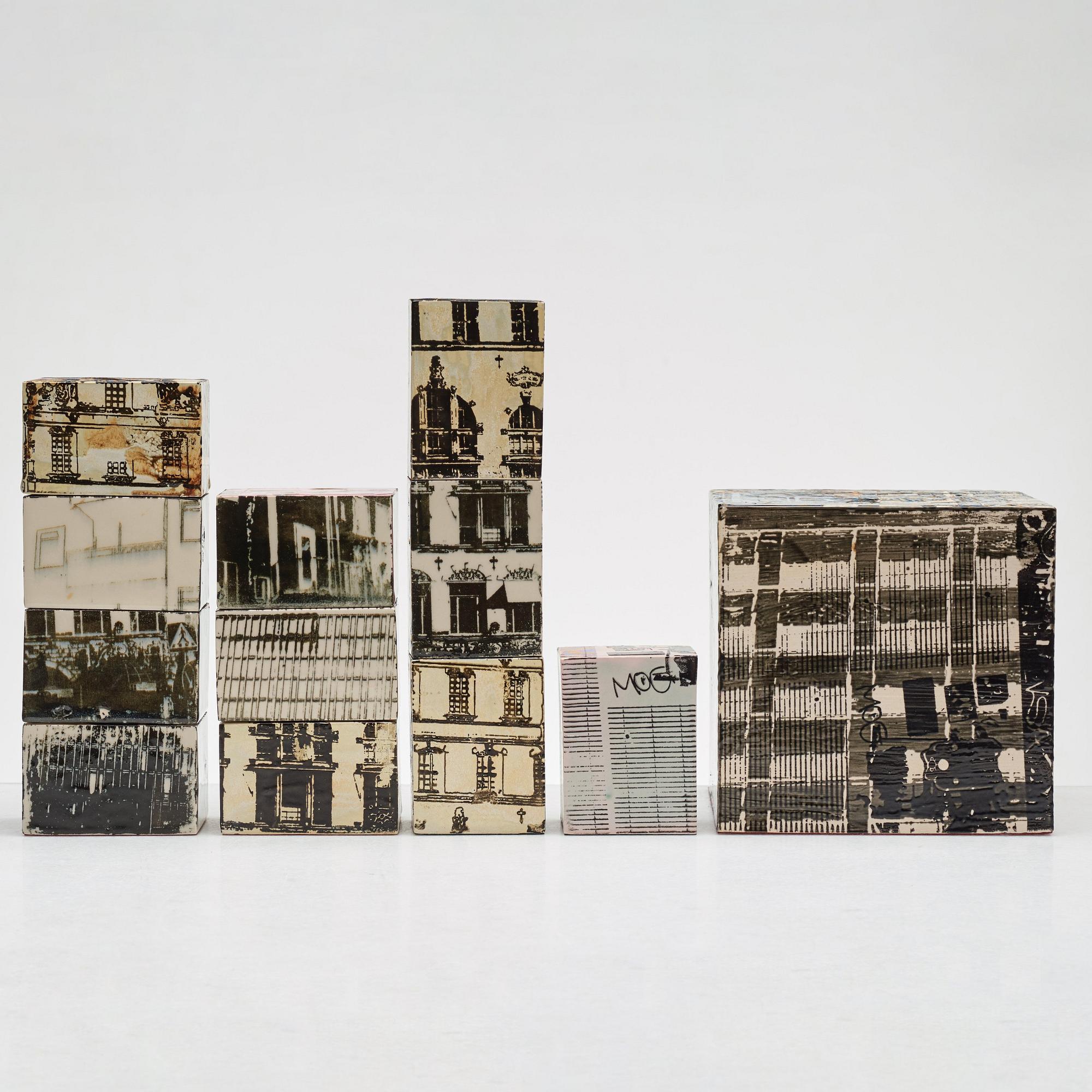 Ylva Wilhelmina Franzén, a group of five stoneware sculptures, 2000's.