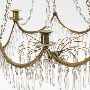 A Gustavian four-light chandelier, late 18th Century.