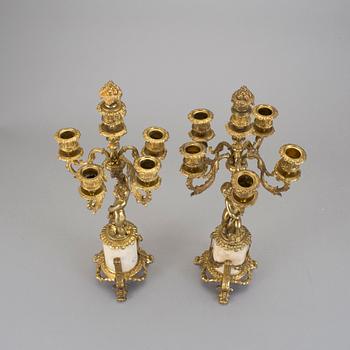 KANDELABRAR, ett par, 1800-talets slut.