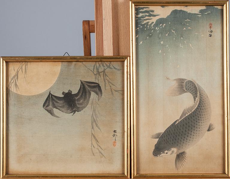 OHARA KOSON, färgträsnitt, 2 st, Japan 1900-talets början.