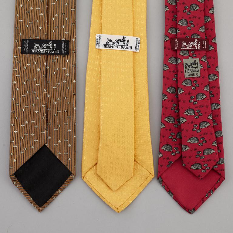 HERMÈS, slipsar, 3 st.