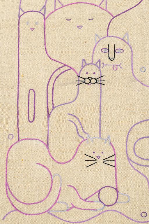 Rug, kelim, hand-embroidered, approx. 179 x 123 cm.