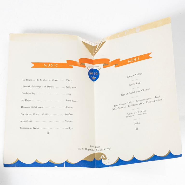 A porcelain water jug, 'Svenska Amerika Linjen', mid 20th Century.