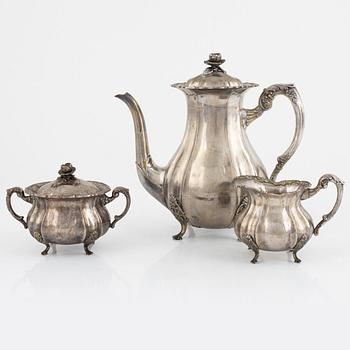A 3-piece silver 830 coffee service, Swedish import marks, 20th Century.