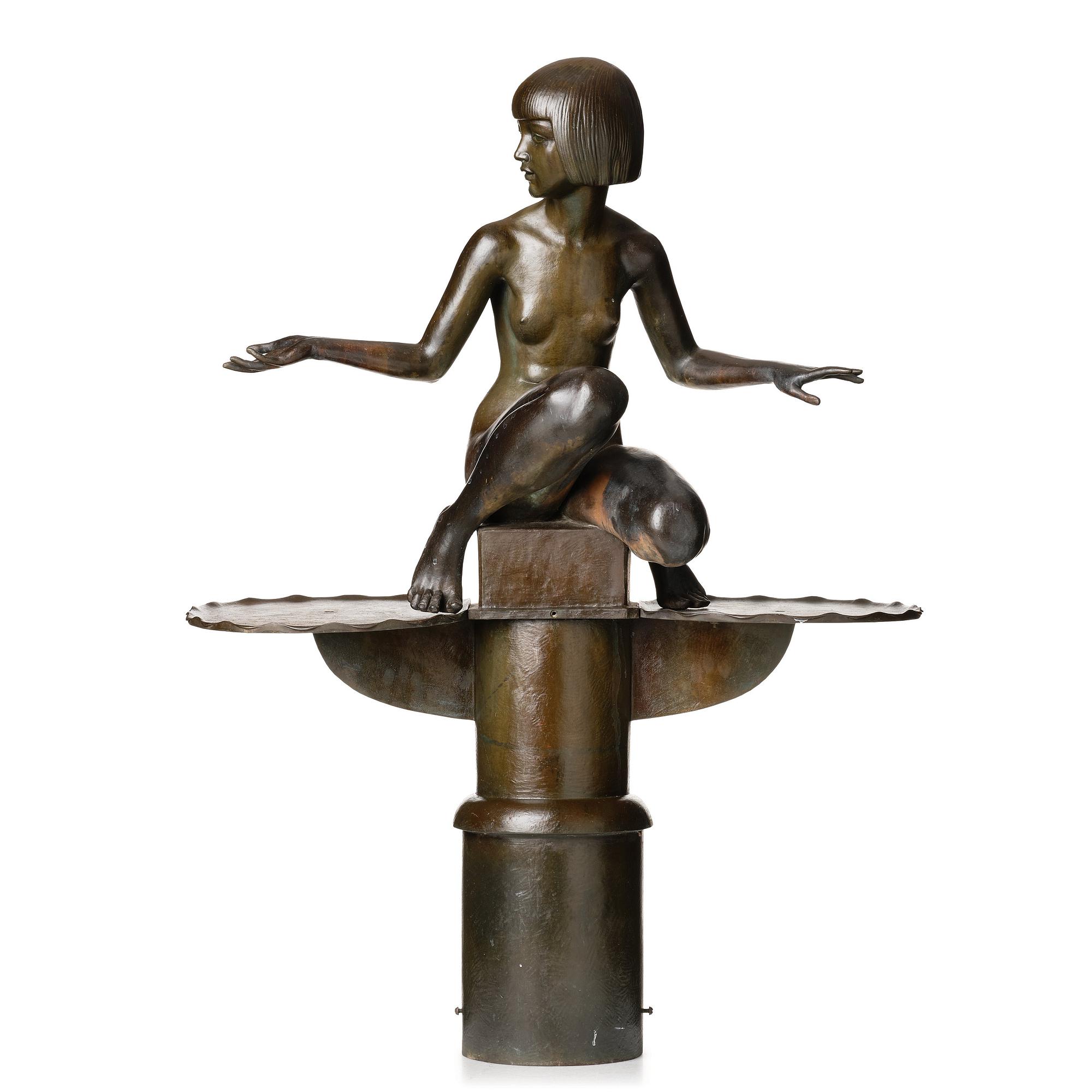 Tore Strindberg, "Flicka med fågelbad" (Girl with birdbath).