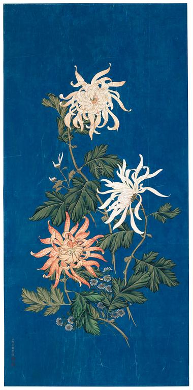 A painting, ink an color on paper, after Lang Shining (Giuseppe Castiglione), presumably late Qing dynasty/20th Century.