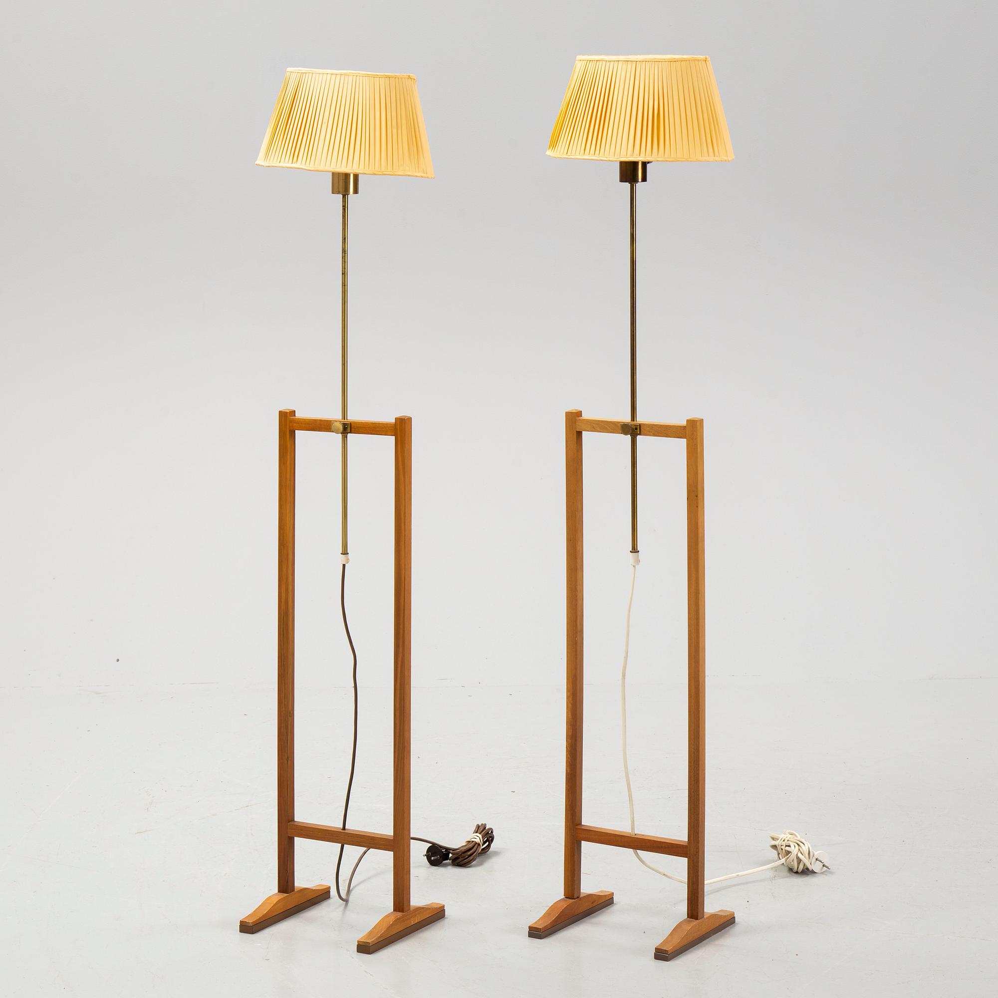 A pair of model 2548 floor lamps by Josef Frank for Firma Svenskt Tenn, designed 1952.