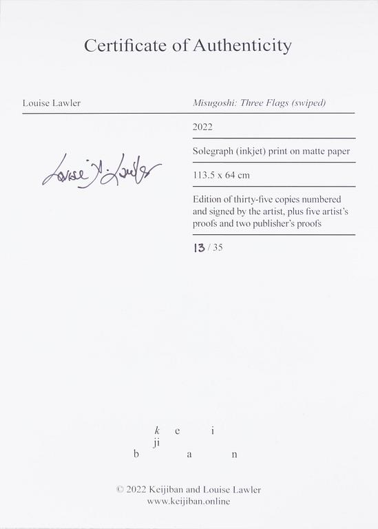 Louise Lawler, Misugoshi: "Three Flags (swiped)".