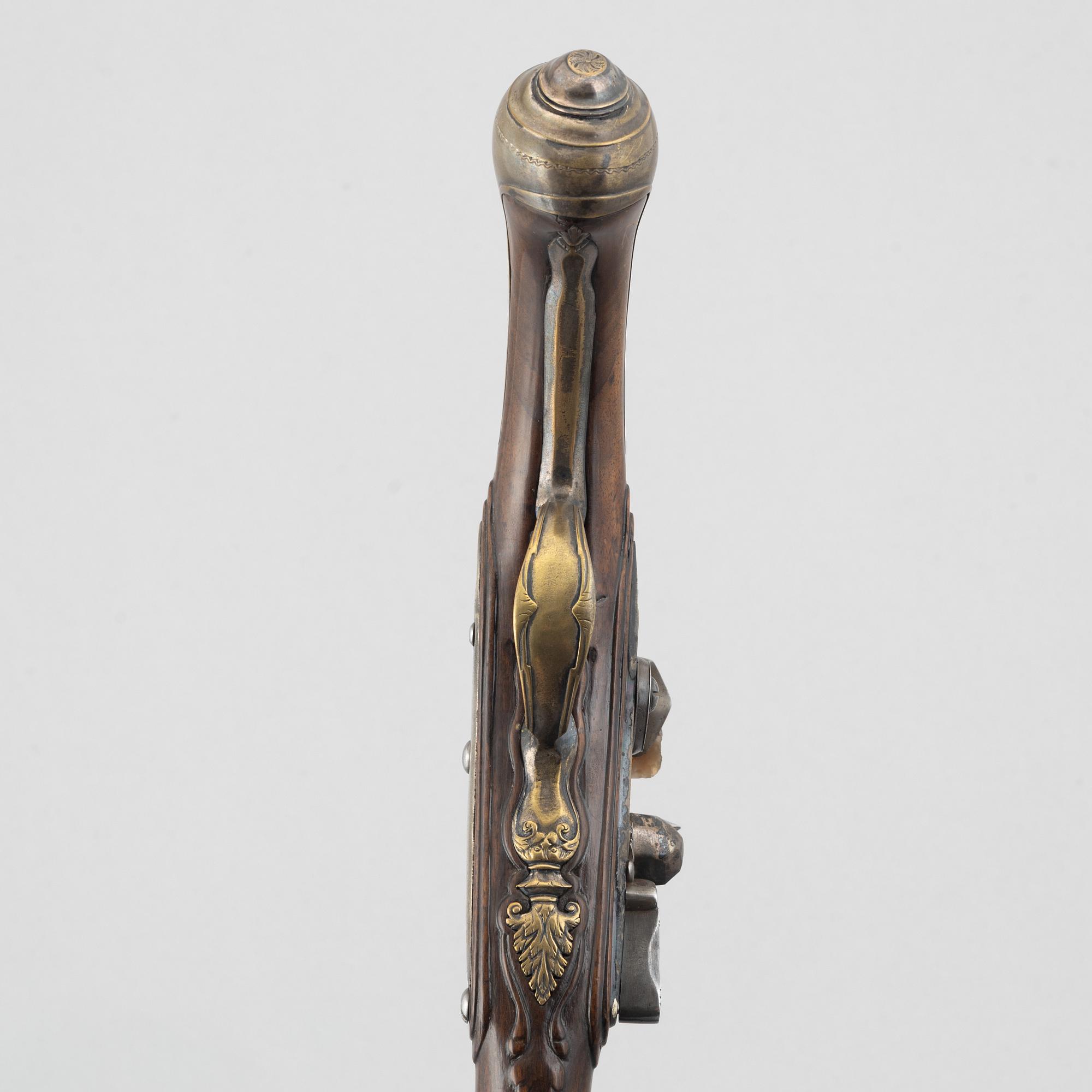 Flintlock pistols, a pair, signed Penterman, Utrecht, early 18th century.