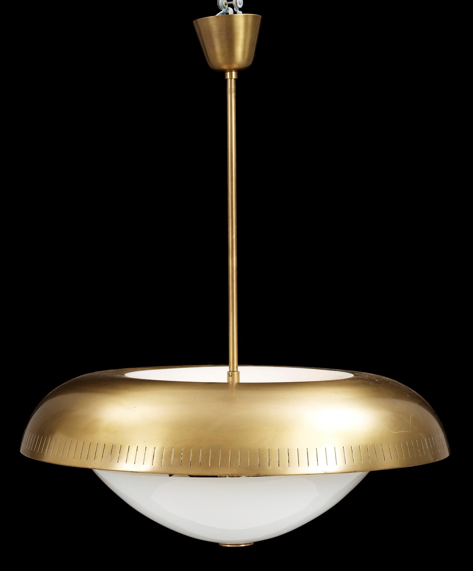 TAKLAMPA, mässing, trol Sverige, 1940/50-tal. H 75.