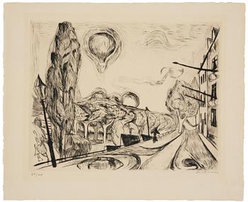 937. Max Beckmann, "Landschaft mit ballon" from "Gesichter".