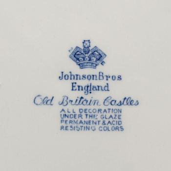 64 pieces of earthenware tableware, model "Old Britain Castles" by Johnson Bros, England, first half of the 20th century.