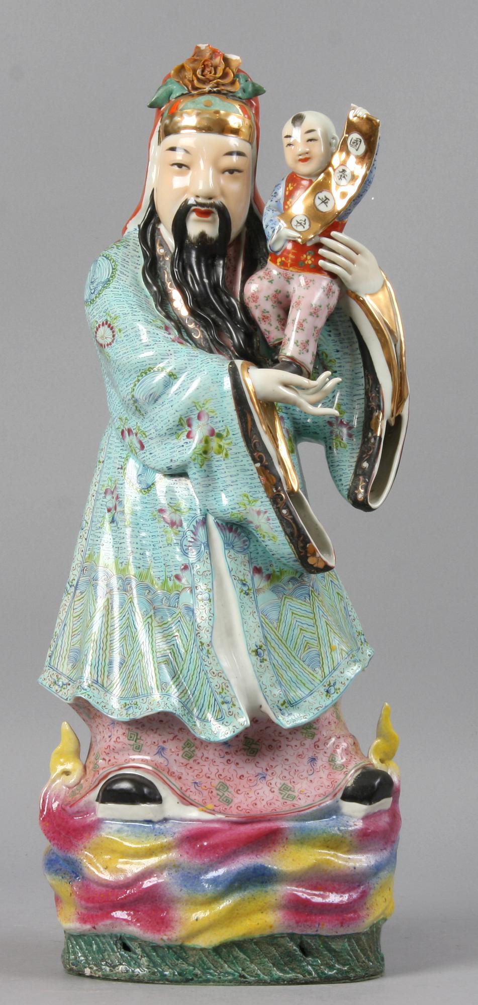 FIGURER, 3 st, porslin, Kina, 1900-tal.