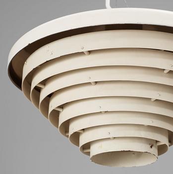 An Alvar Aalto white lacquered metal 'A 205' ceiling light, Valaistustyö Ky, Finland, probably 1950's.