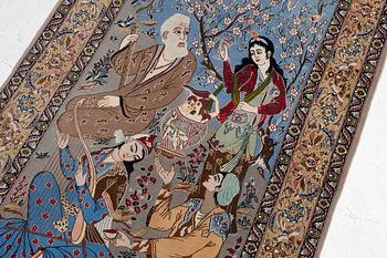 Isfahan, semi-antique, figural, approx. 170 x 105 cm.