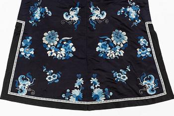 A Chinese embroidered silk robe, 1920's.