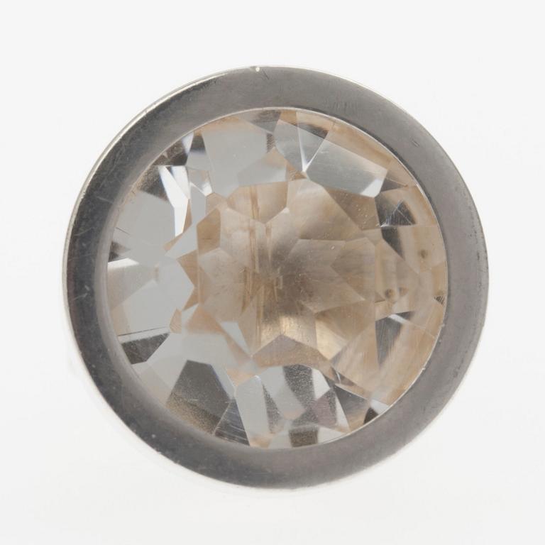 RING, silver, bergskristall, Elis Kauppi, Kupittaan Kulta 1964.