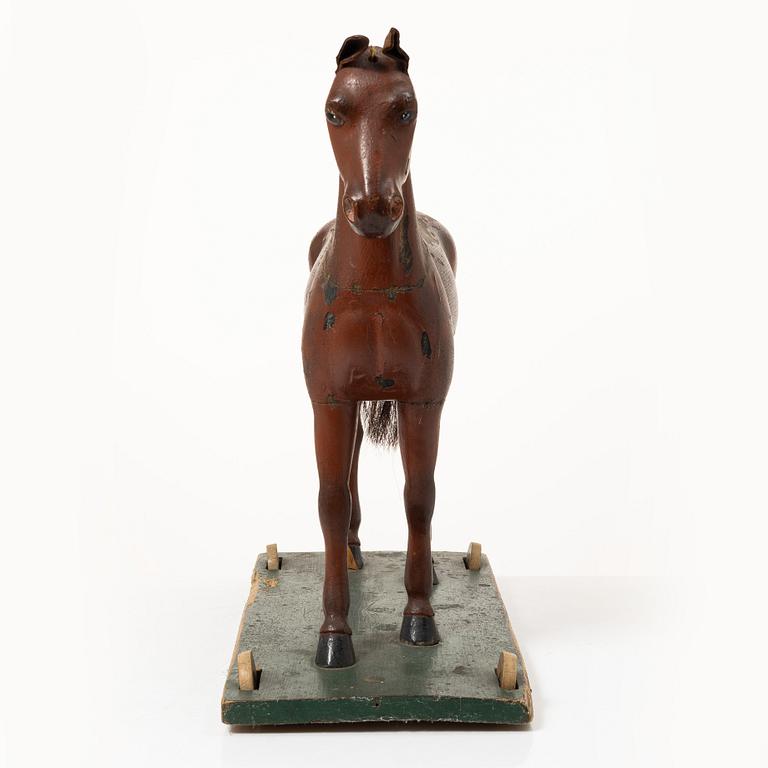 A toy horse, early 20th century.