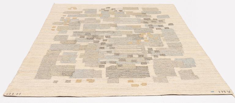 Inga-Mi Varneus Rydgren, a carpet, flat weave, ca 240 x 158 cm, signed JLH IMV.