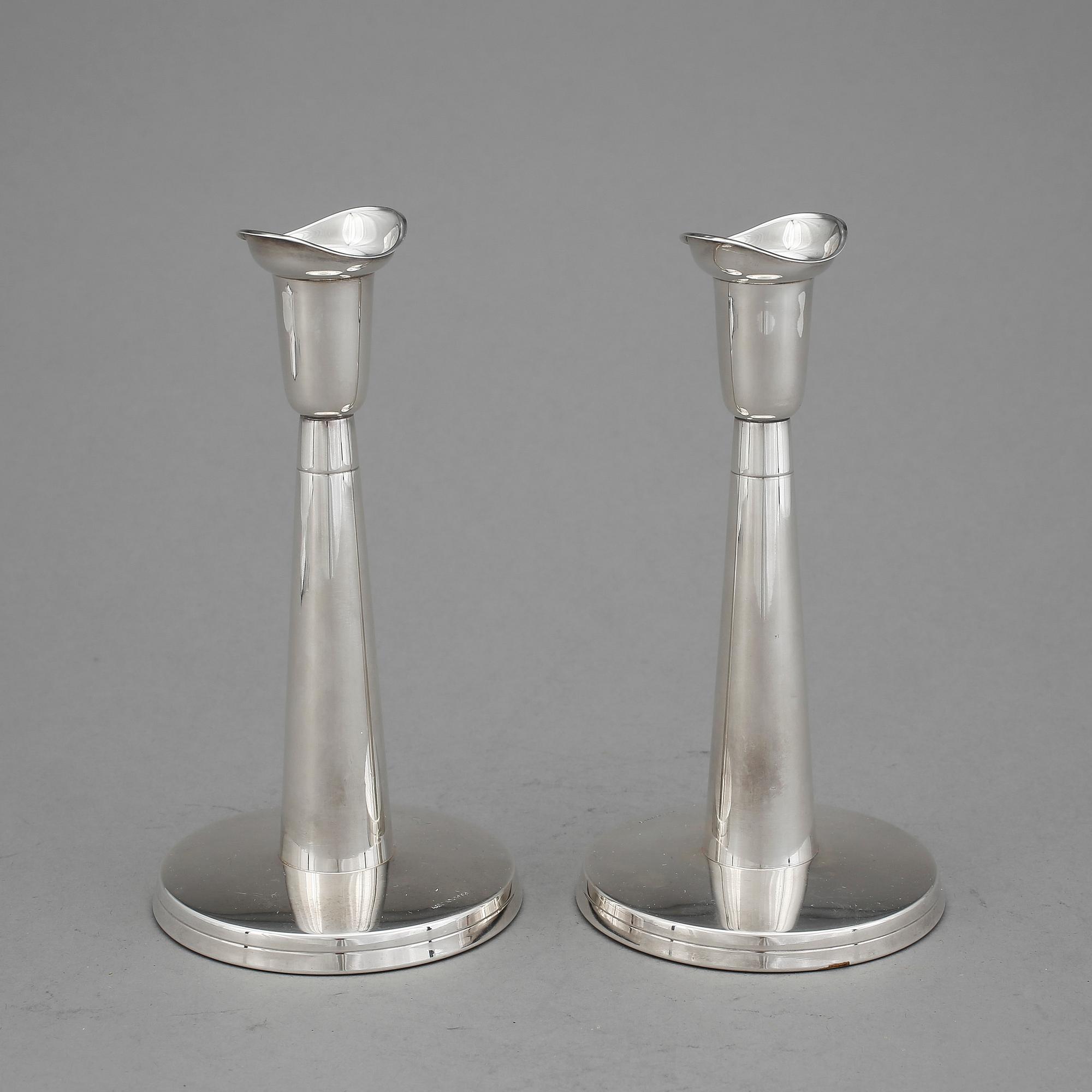 LJUSSTAKAR, ett par, silver, Ceson, Göteborg, 1956.