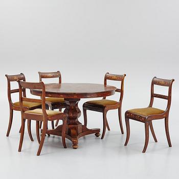 A six-piece Empire furniture suite, the Netherlands, first half of the 19th Century.
