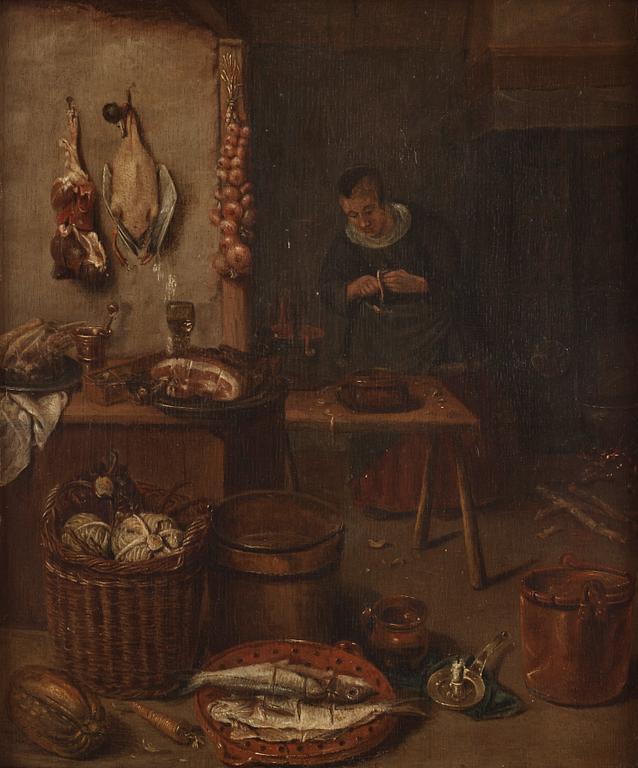 Quiringh Gerritsz. van Brekelenkam Attributed to, Kitchen interior.