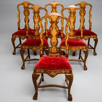 STOLAR, 6 st, rokokostil, 1900-talets senare hälft.