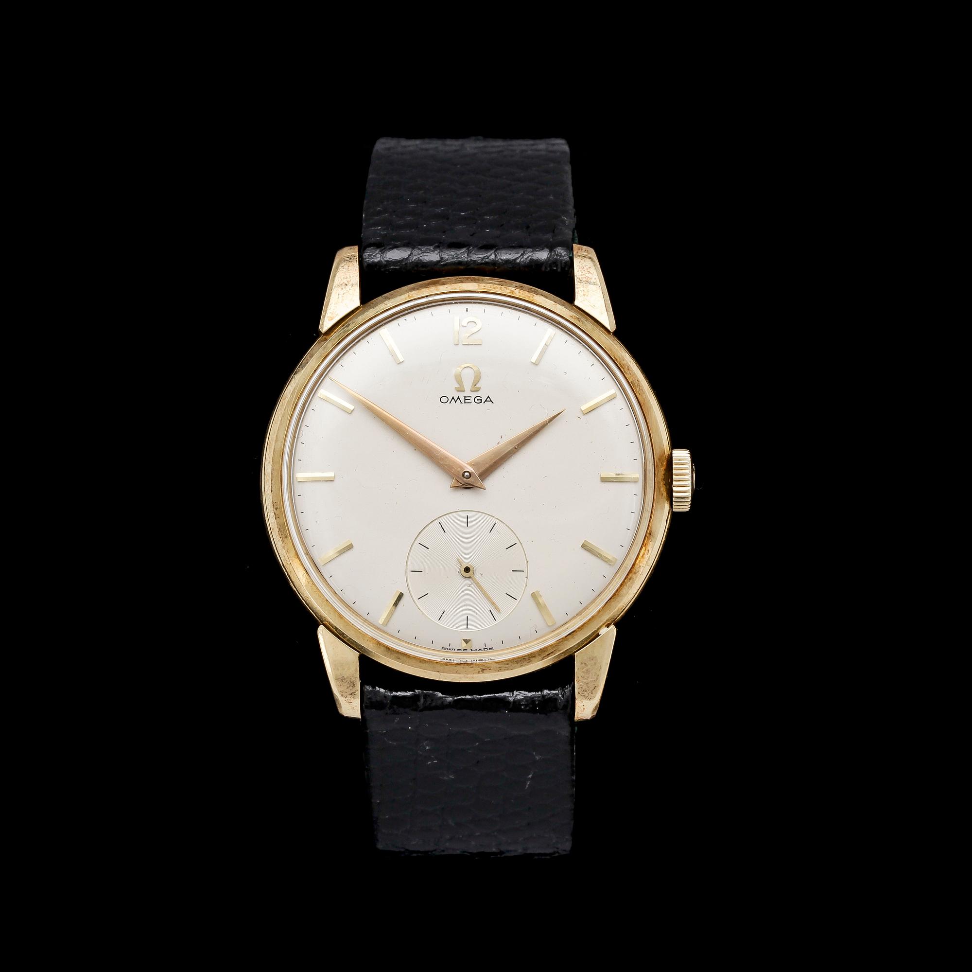 HERRARMBANDSUR, Omega, 14k guld, 1950-tal, tot ca 34 g.