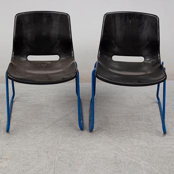 SVANTE SCHÖBLOM, seven stackable 'Clipper' chairs from Overman, 1982.