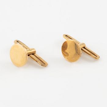 Manschettknappar och skjortknappar, sex stycken, 18K guld.