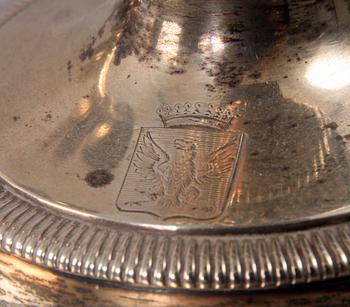 LJUSSTAKAR/BORDSLAMPOR, ett par, silver, Nikols & Plinke, S:t Petersburg 1826.