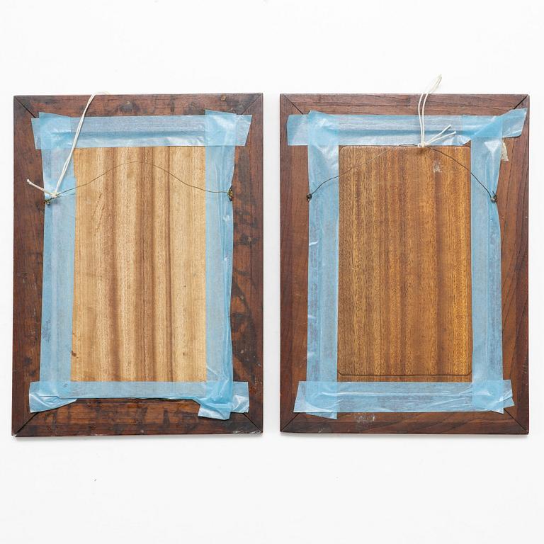 Plaketter, porslin, ett par, Kina, 1900-tal.