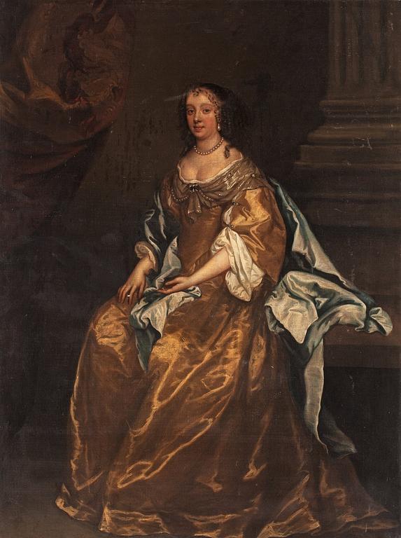 Peter Lely (Pieter van der Faes) Circle of, Lady in a yellow dress.